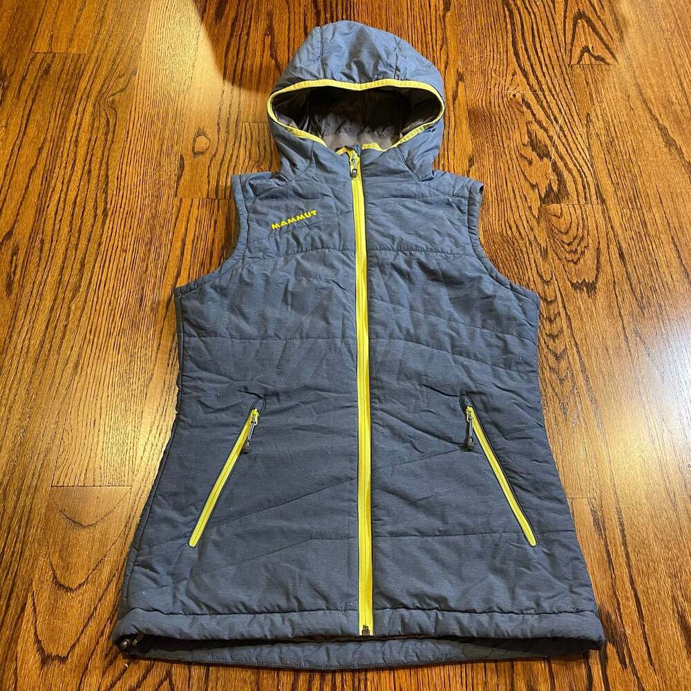 Mammut Women's Blue Quilted Primaloft Insulated Hooded Vest XS